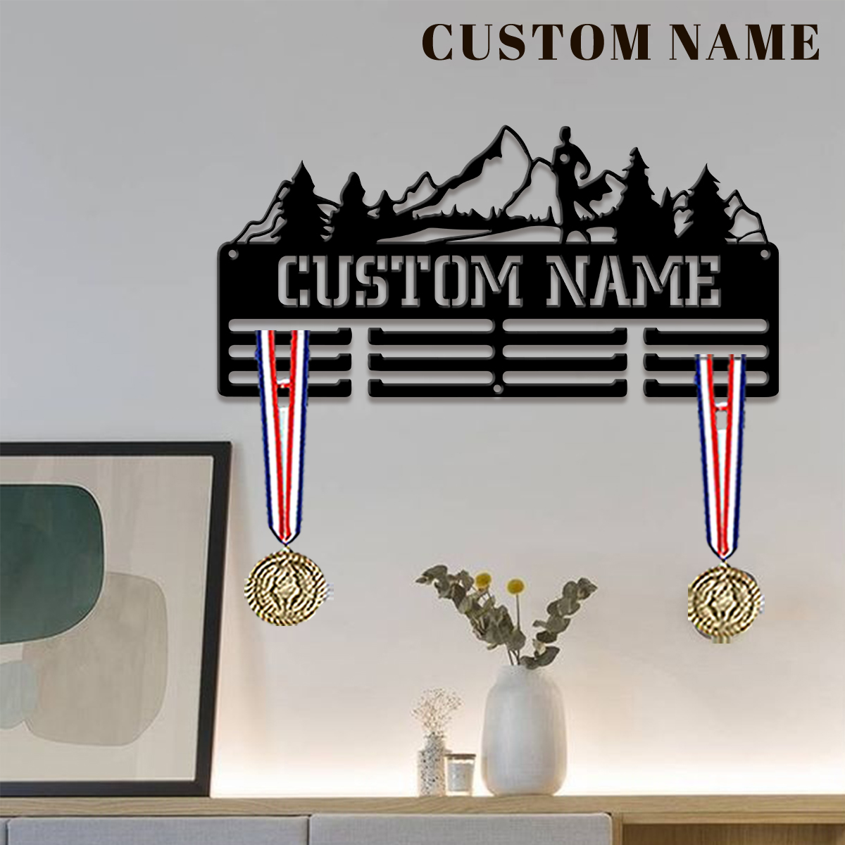 Industrial Laser Power - Custom Marathon Metal Medal Display Rack,