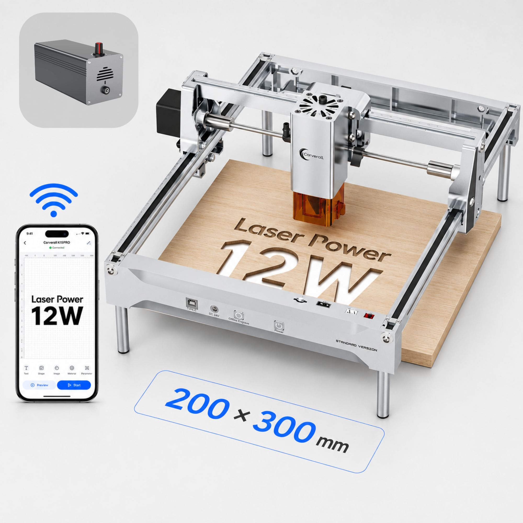 Industrial Laser Solutions - K15 PRO 12W Laser Engraver Cutter