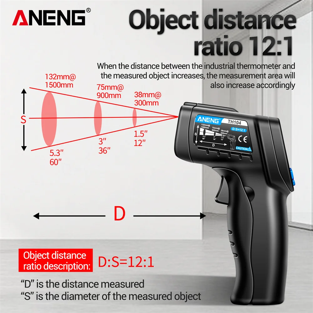 ANENG -50~550℃ Infrared Thermo - Industrial Laser Temperature Gun 评论和价格