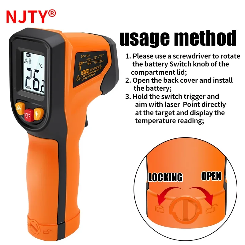 T400 T600 Digital Infrared The - Industrial Laser Temperature Gun 评论和价格