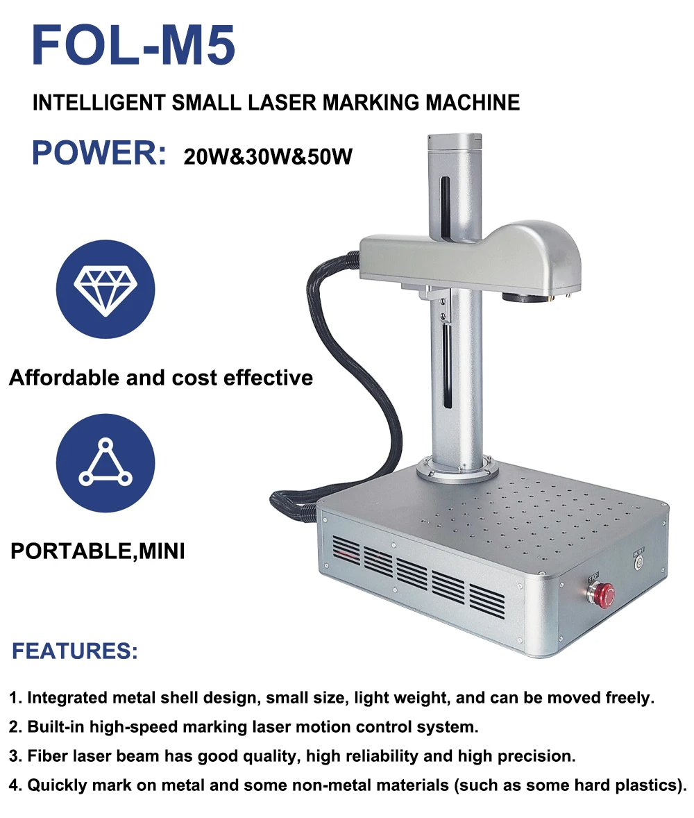 20W 30W 50W Fiber Laser Markin - Industrial Laser Engraving Machine For Metal 评论和价格