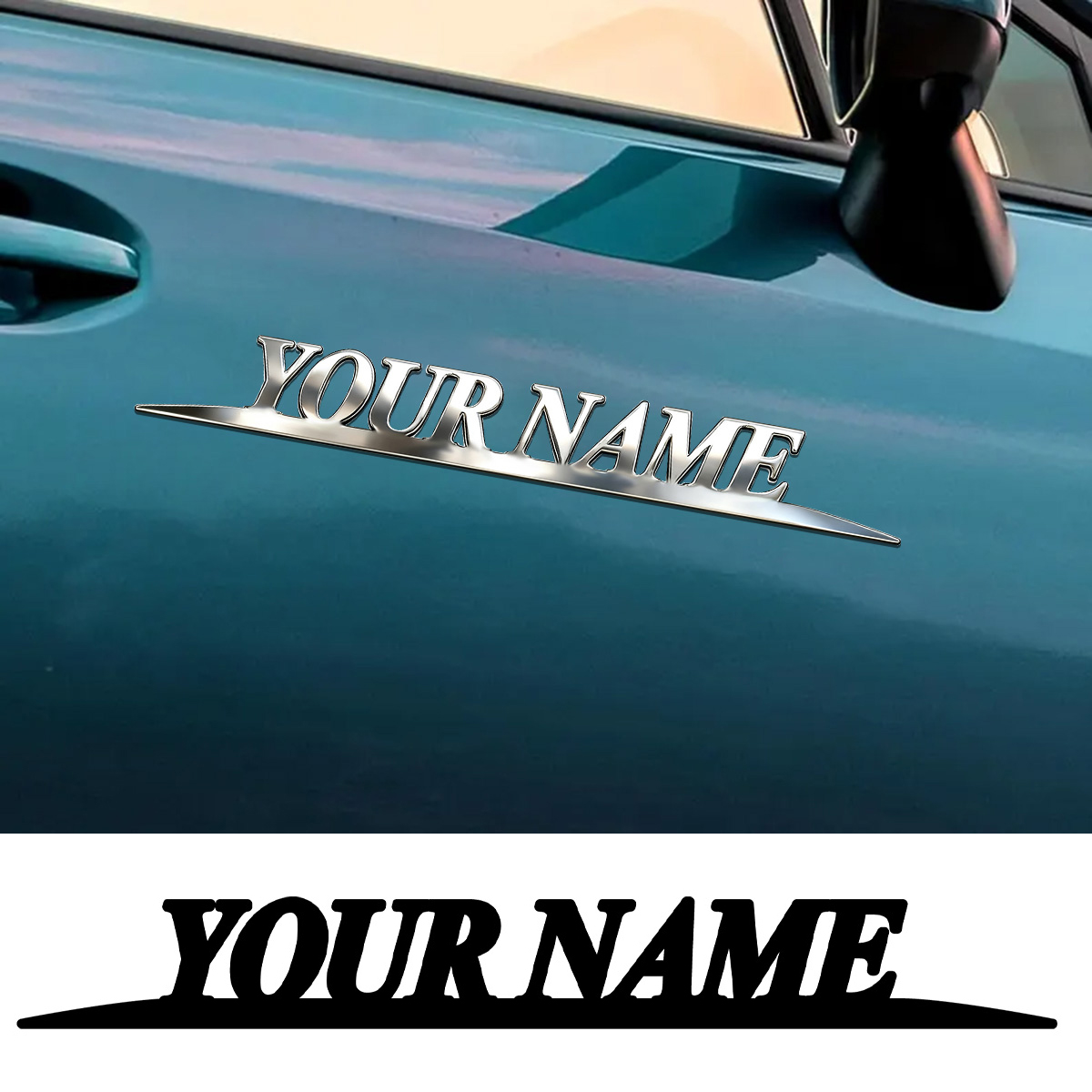 Metal Trendy YOUR NAME Sticker - Industrial Laser Power 评论和价格