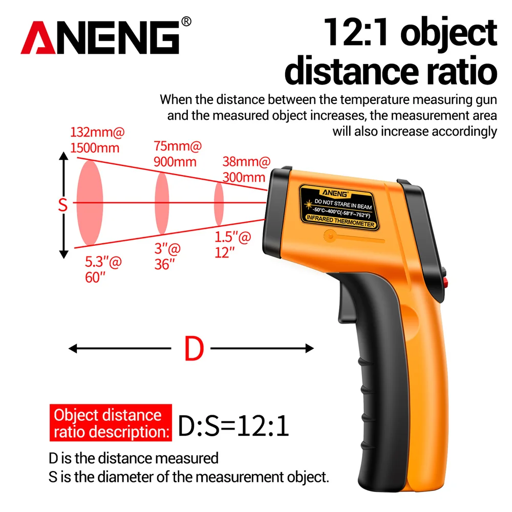 ANENG TH201 Infrared Thermomet - Industrial Laser Temperature Gun 评论和价格
