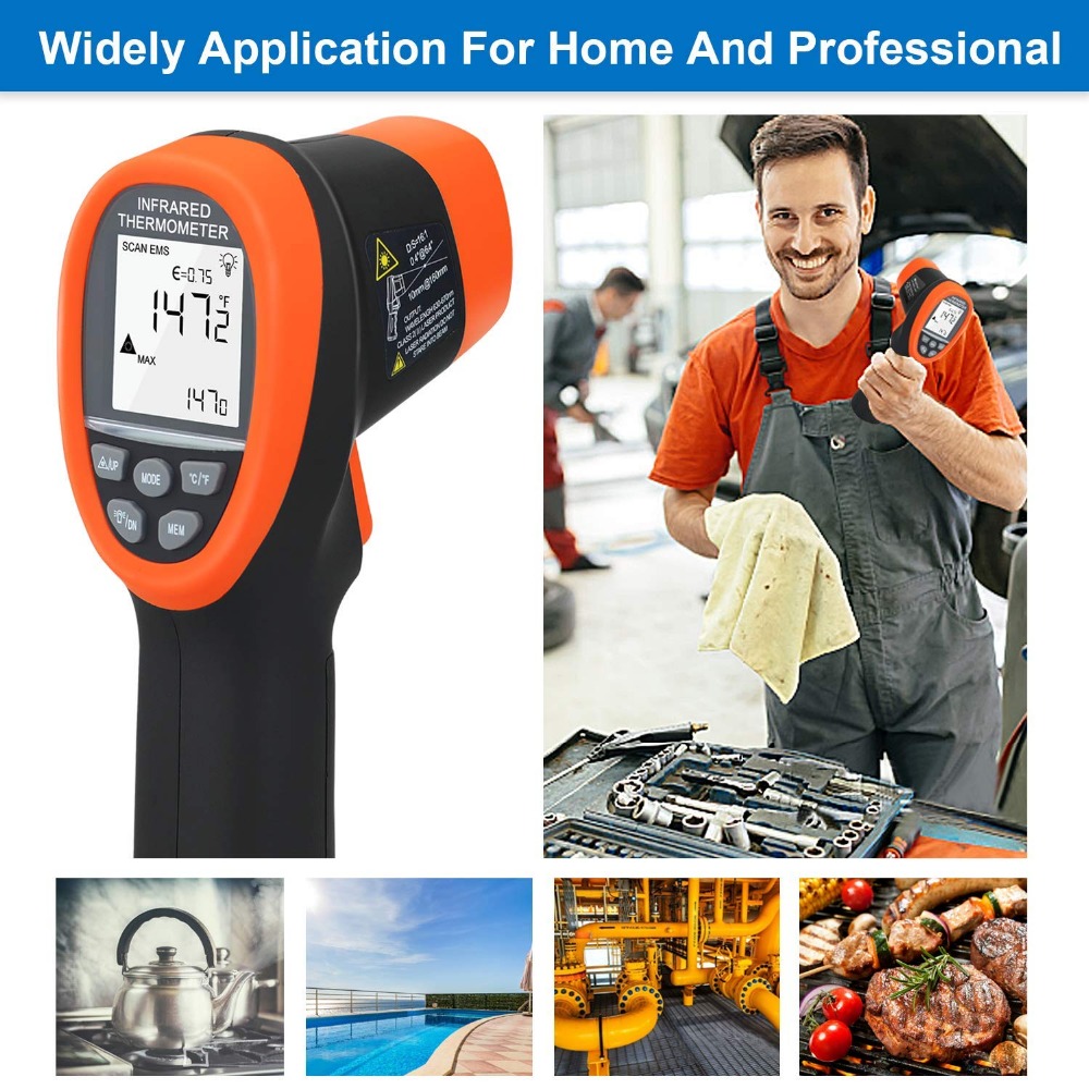 BTMETER Digital Pyrometer Non- - Industrial Laser Temperature Gun 评论和价格