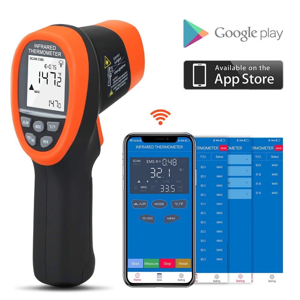 BTMETER Digital Pyrometer Non- - Industrial Laser Temperature Gun 评论和价格