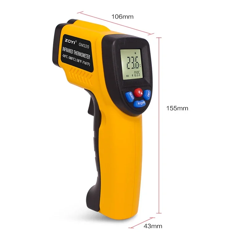 Portable Infrared Thermometer  - Industrial Laser Temperature Gun 评论和价格